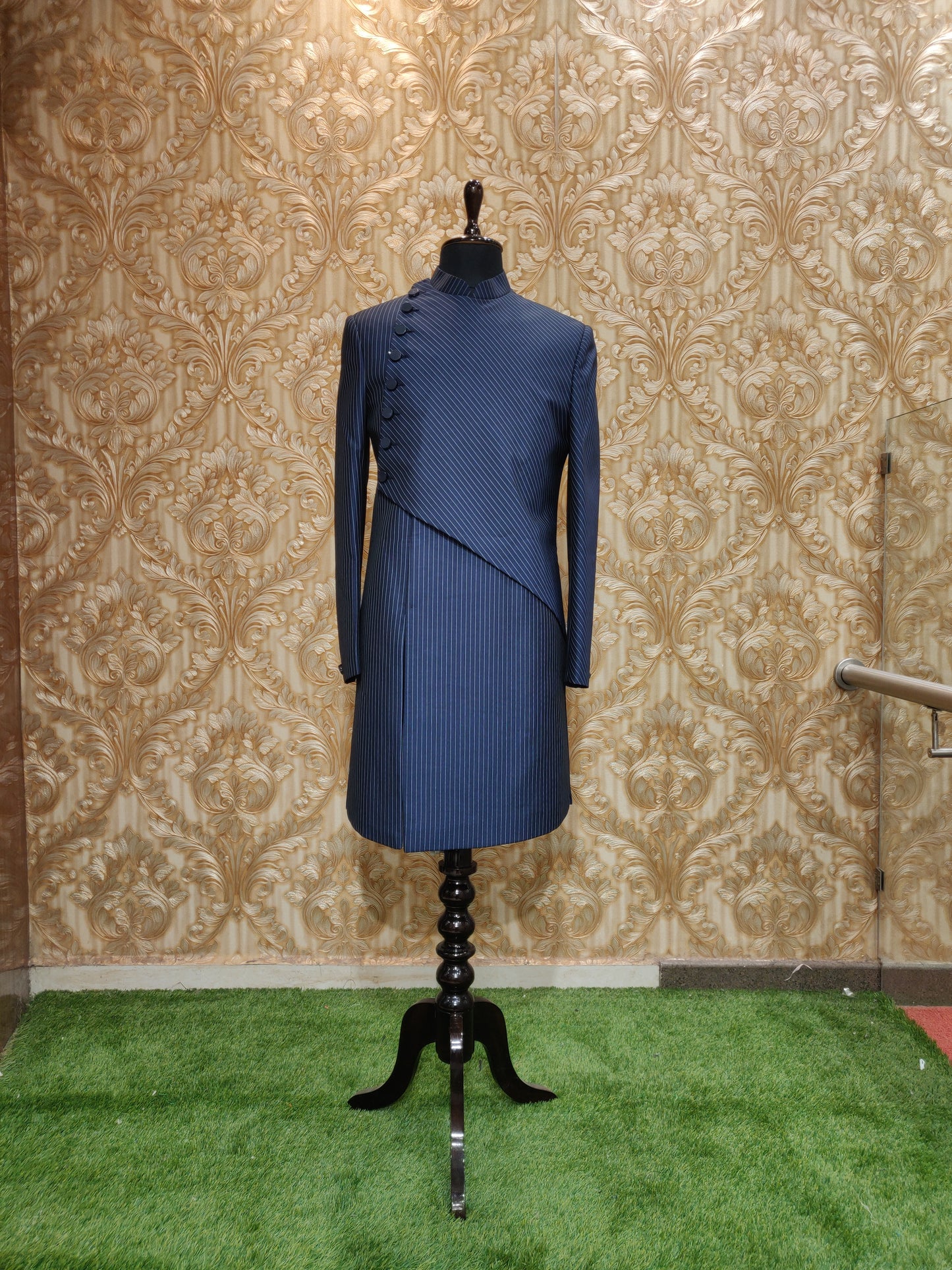 Designer Indo-Western Suede Velvet Floral pattern