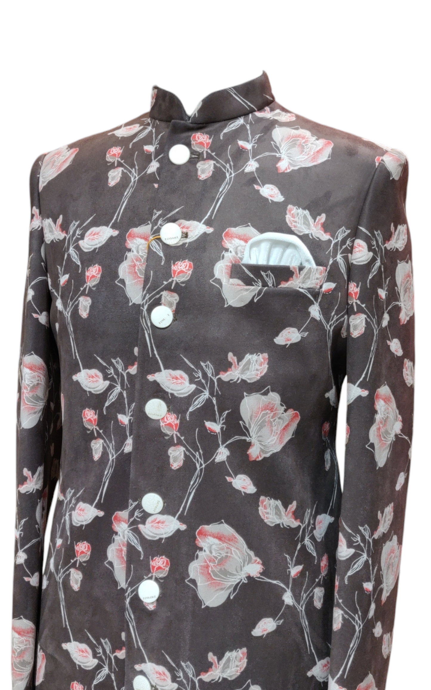 Designer Indo-Western Suede Velvet with Floral Print