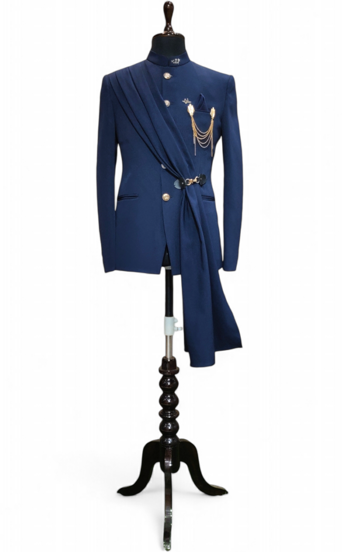 Elegant Jodhpuri Suit with a Contemporary Drape Design