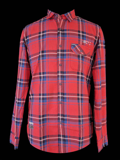 Checkered Casual Red Blue Shirt