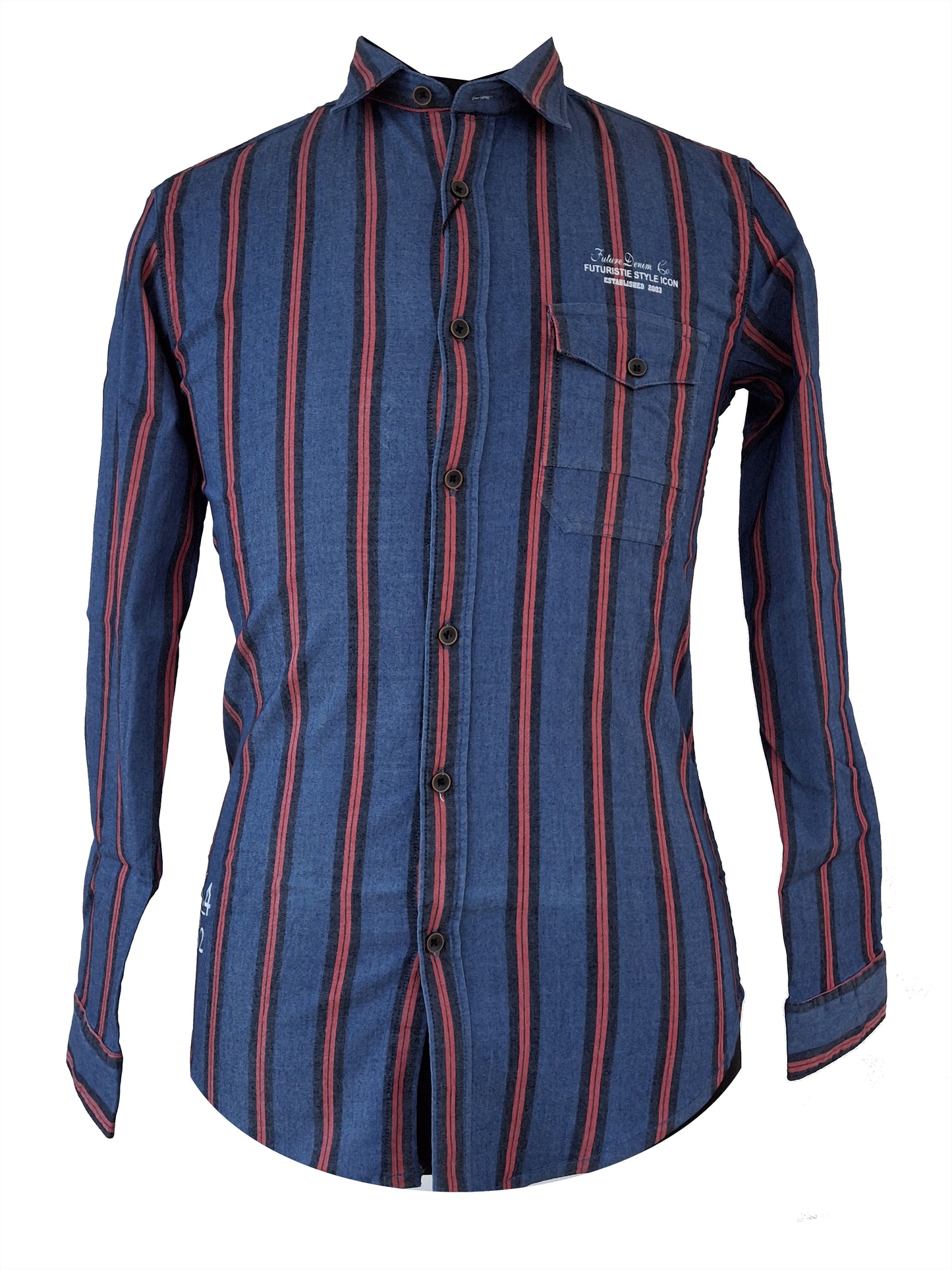 Striped Casual Shirt Red & Blue