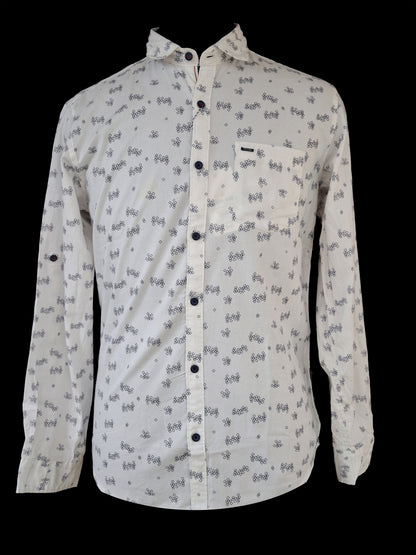 Printed Casual Shirt White
