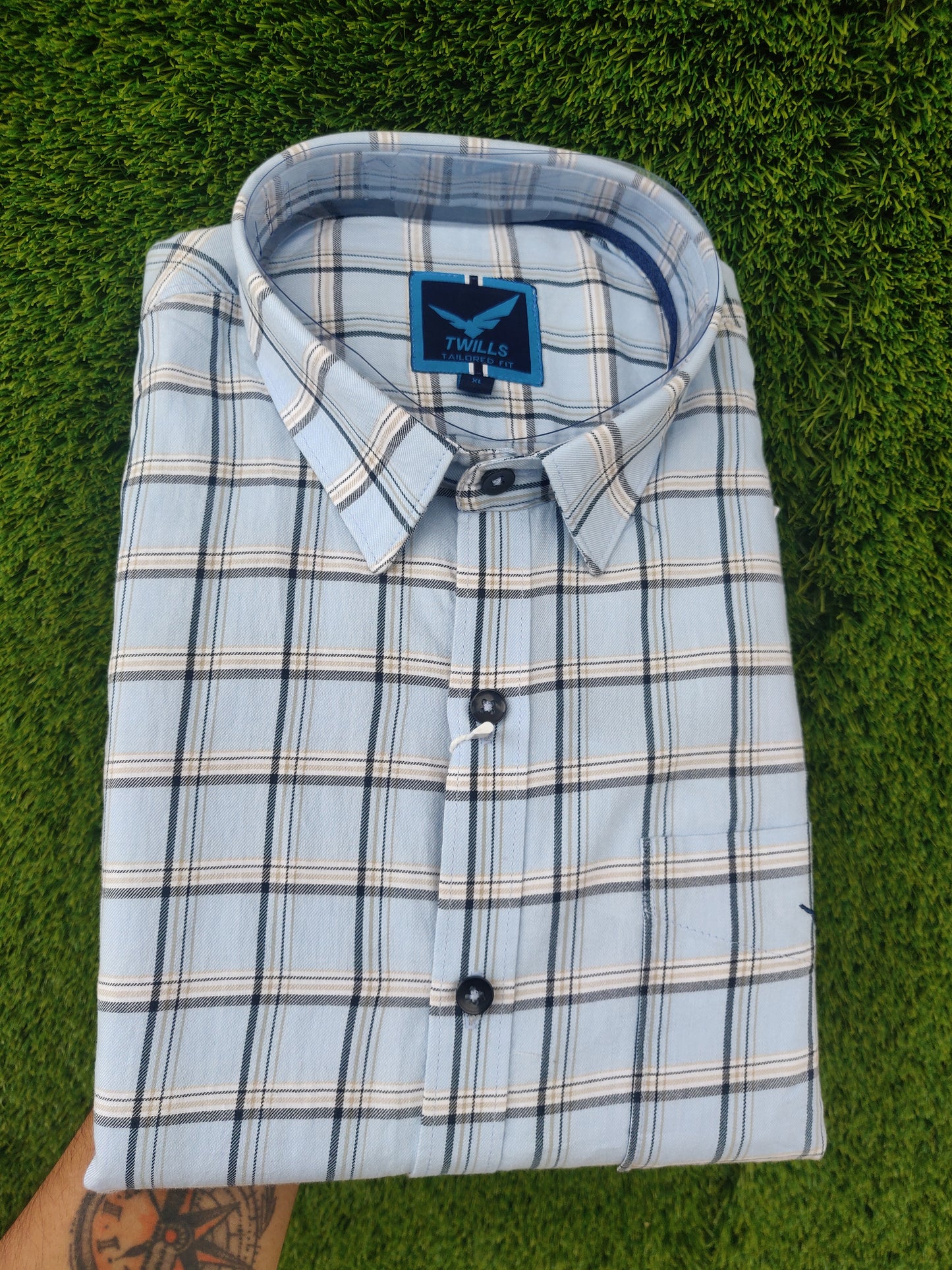 Casual Checks Shirt Light Blue