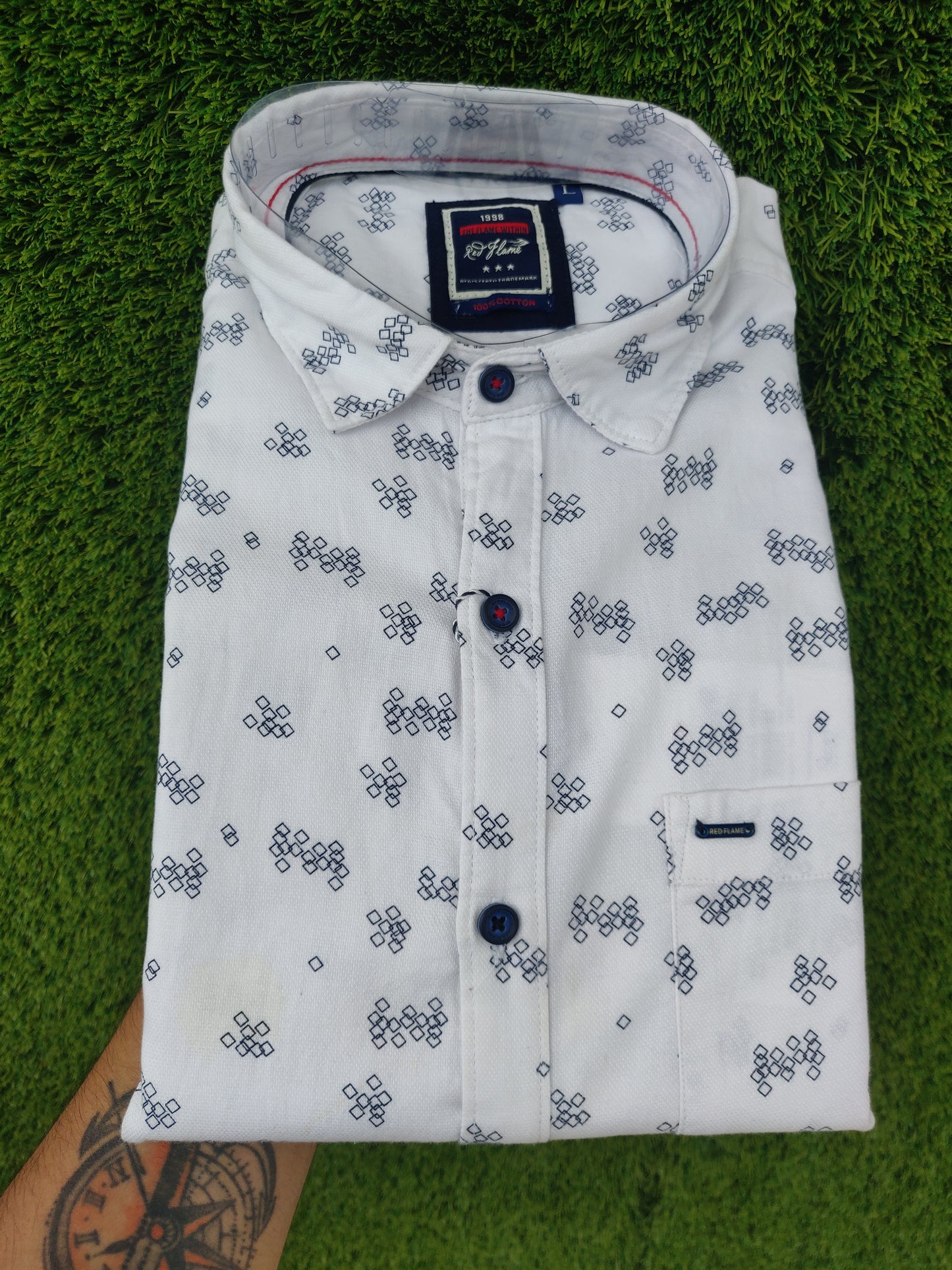 Printed Casual Shirt White
