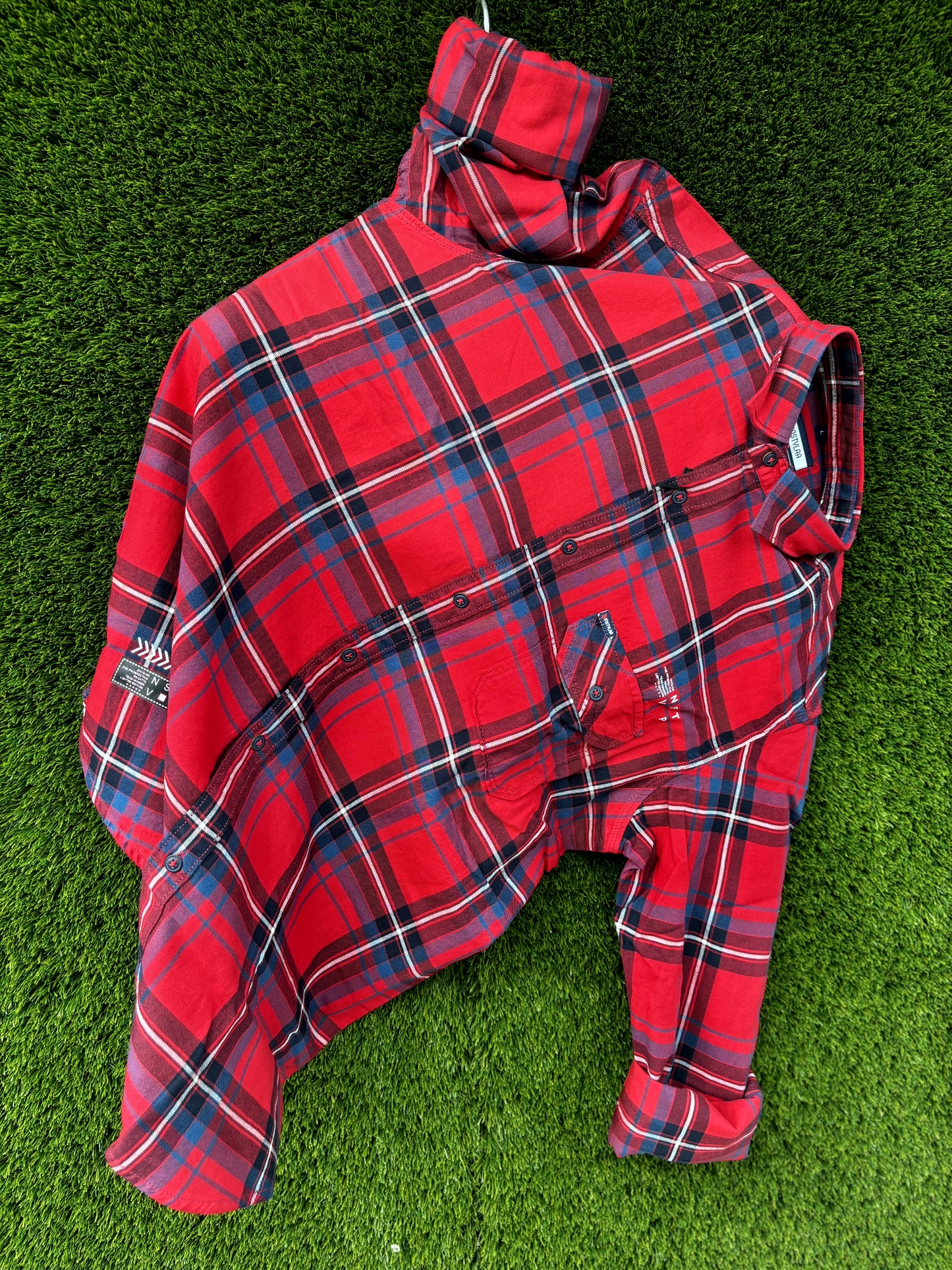 Checkered Casual Red Blue Shirt