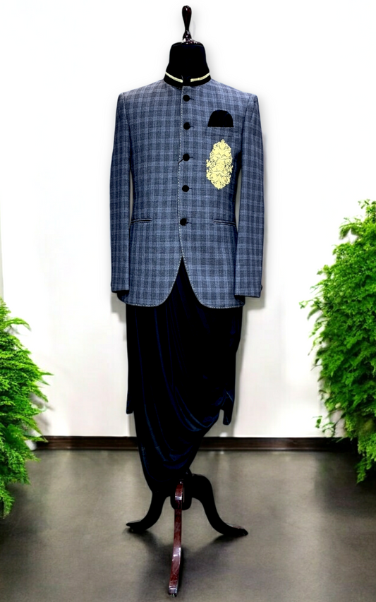 Elegant Jodhpuri Suit with a Designer Cowl Kurta