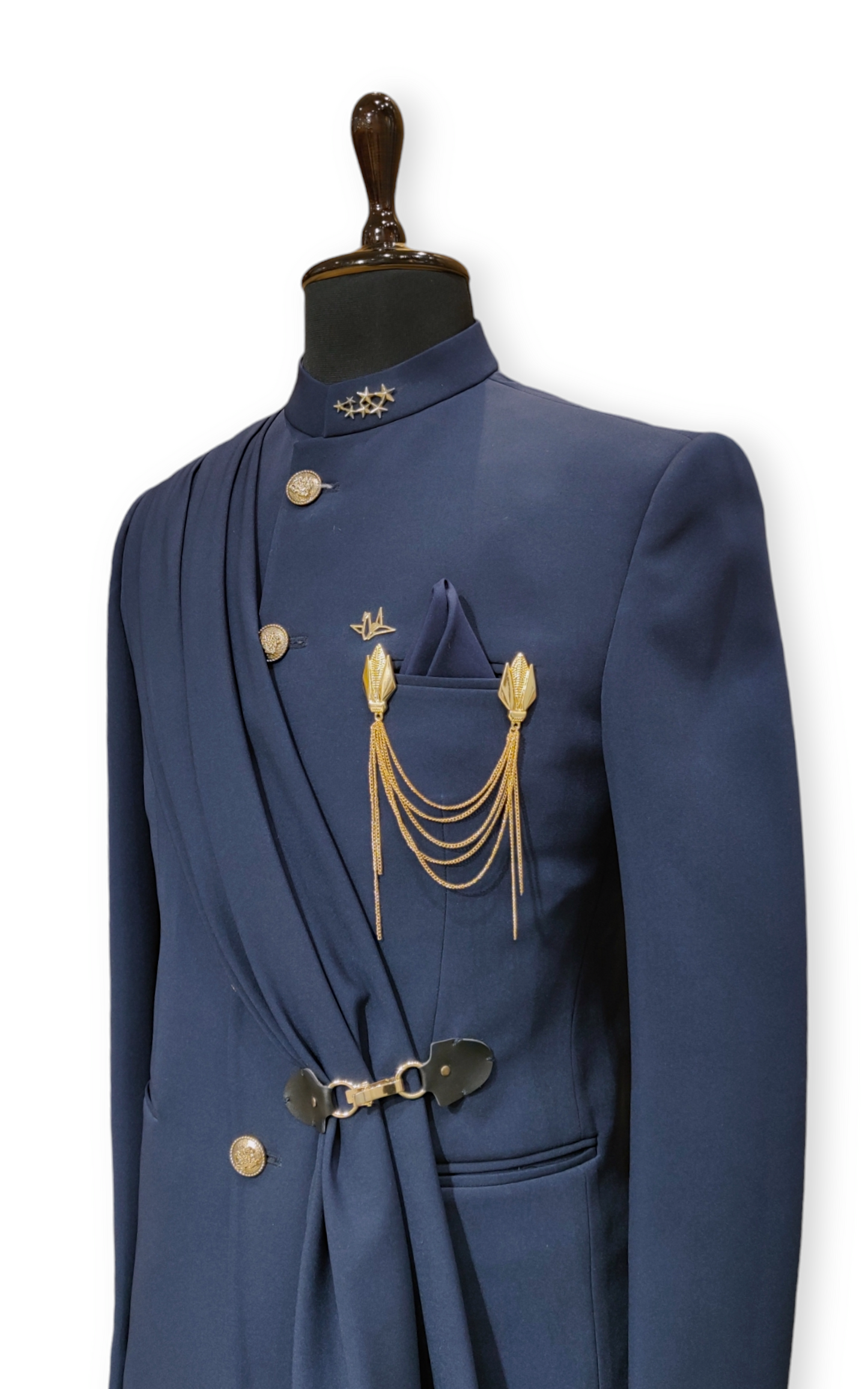 Elegant Jodhpuri Suit with a Contemporary Drape Design