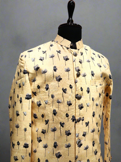 Fancy Cotton Floral Jodhpuri with Kurta Pyjama