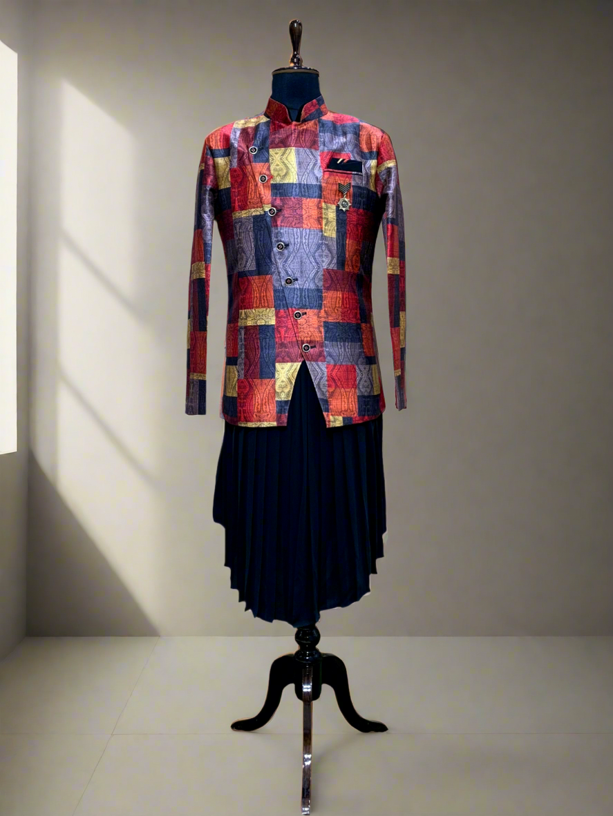 Elegant Jodhpuri Suit with a Designer Cowl Kurta