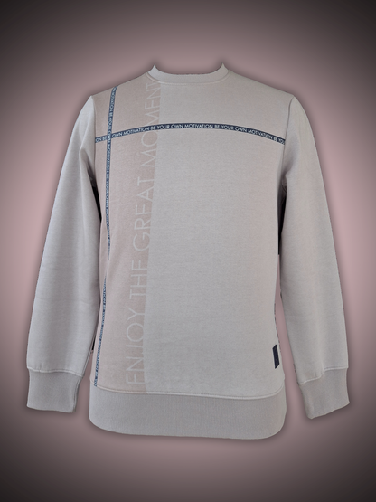 PRINTED ROUND NECK LAVENDER SWEATSHIRT