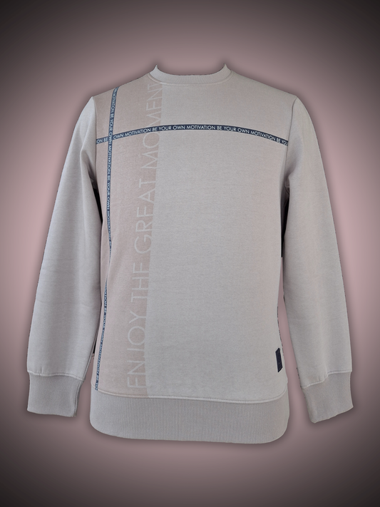 PRINTED ROUND NECK LAVENDER SWEATSHIRT